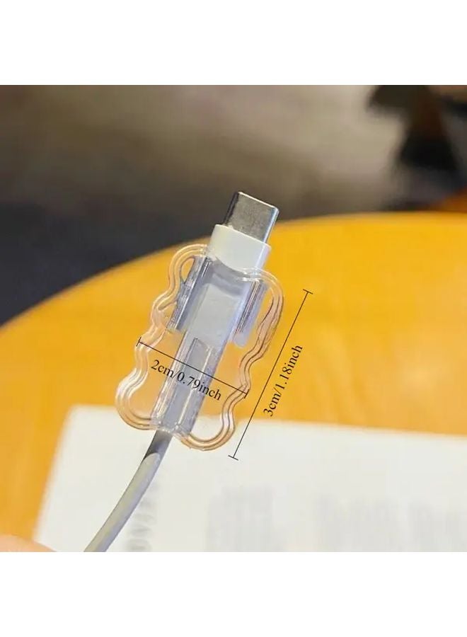قطعتان غطاء واقي شفاف لكابل الشحن مقاوم للتشابك والخدش لهواتف iPhone وAndroid USB C وLightning - Image 4